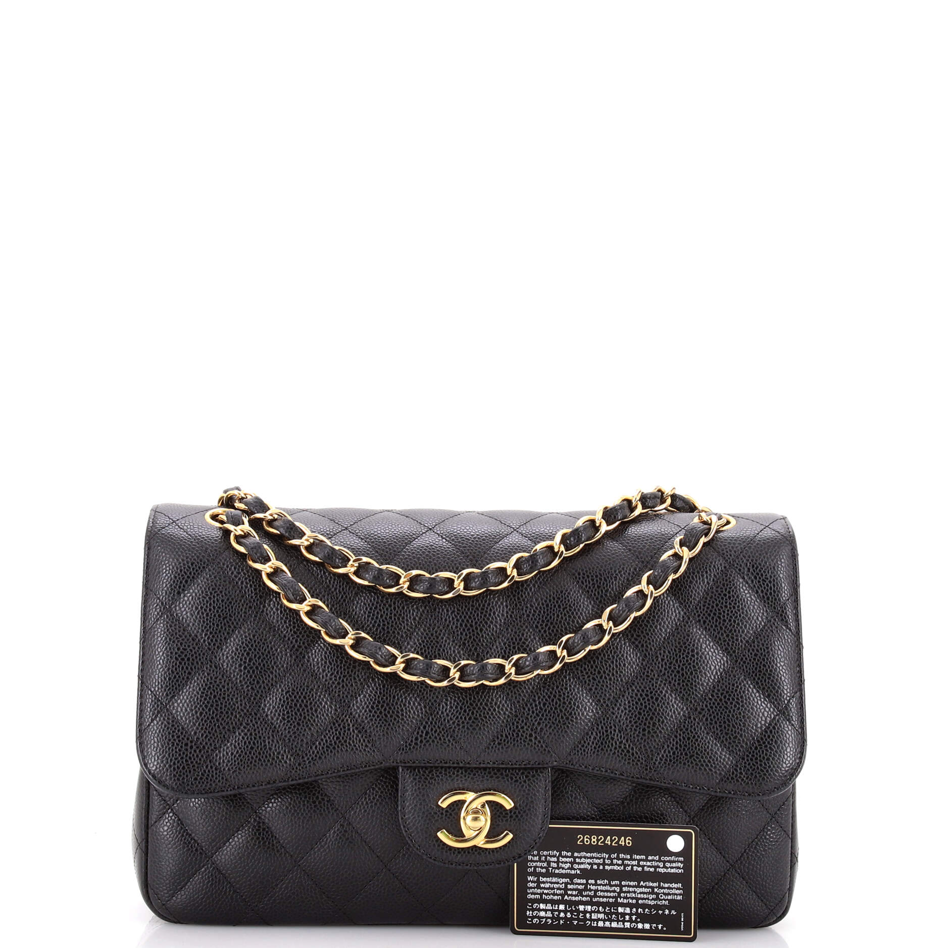 Classic Double Flap Bag Quilted Caviar Jumbo