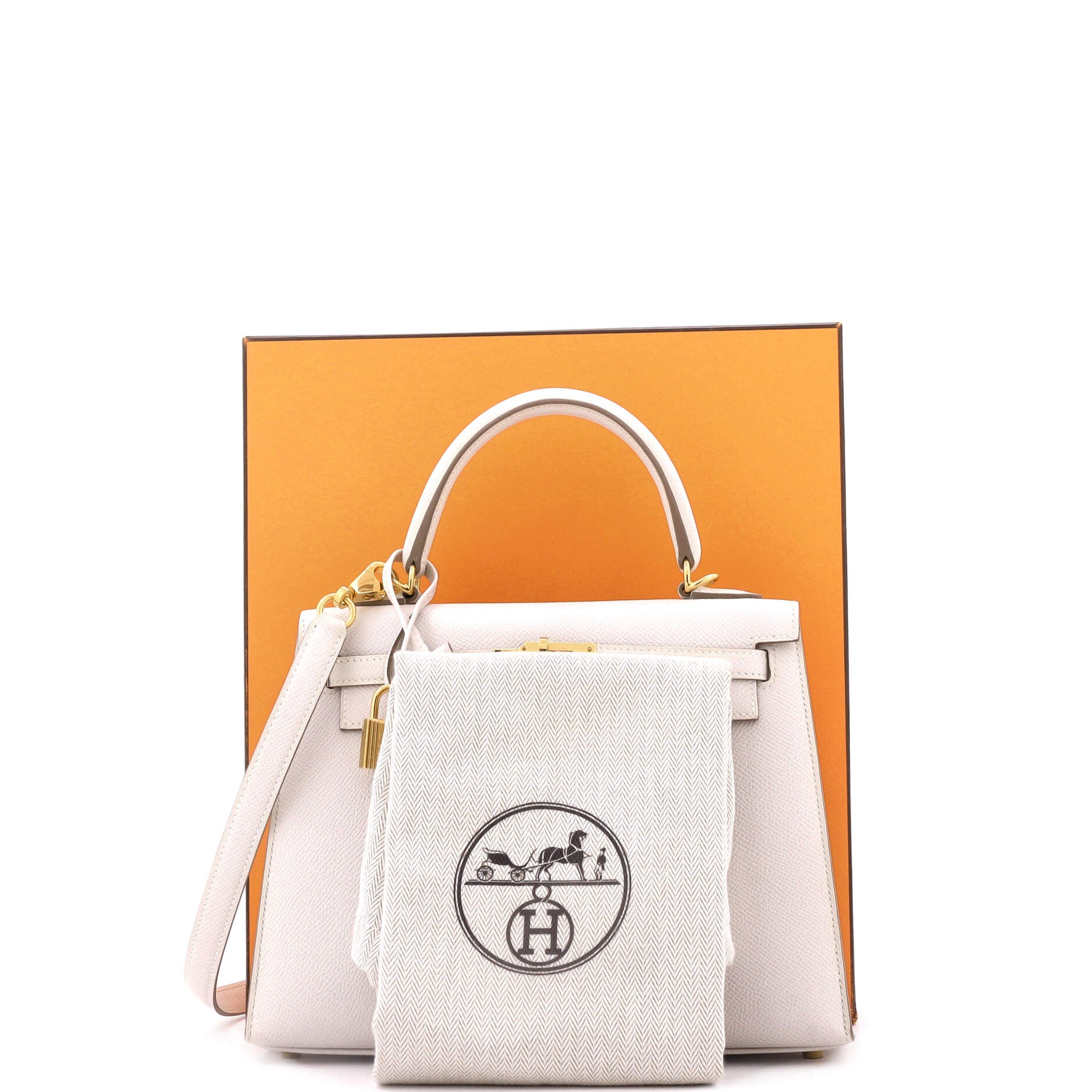 Kelly Handbag Grey Epsom with Gold Hardware 25