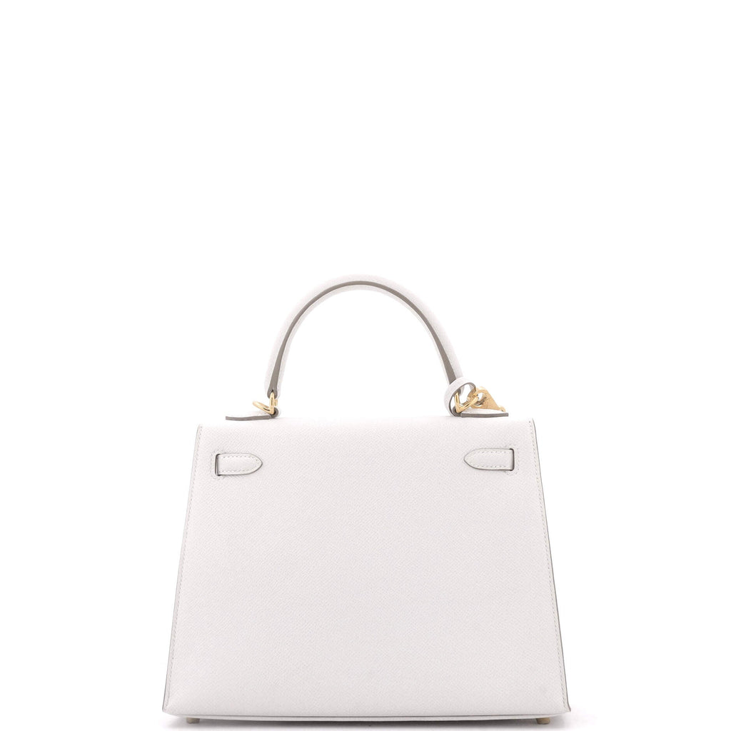 Kelly Handbag Grey Epsom with Gold Hardware 25
