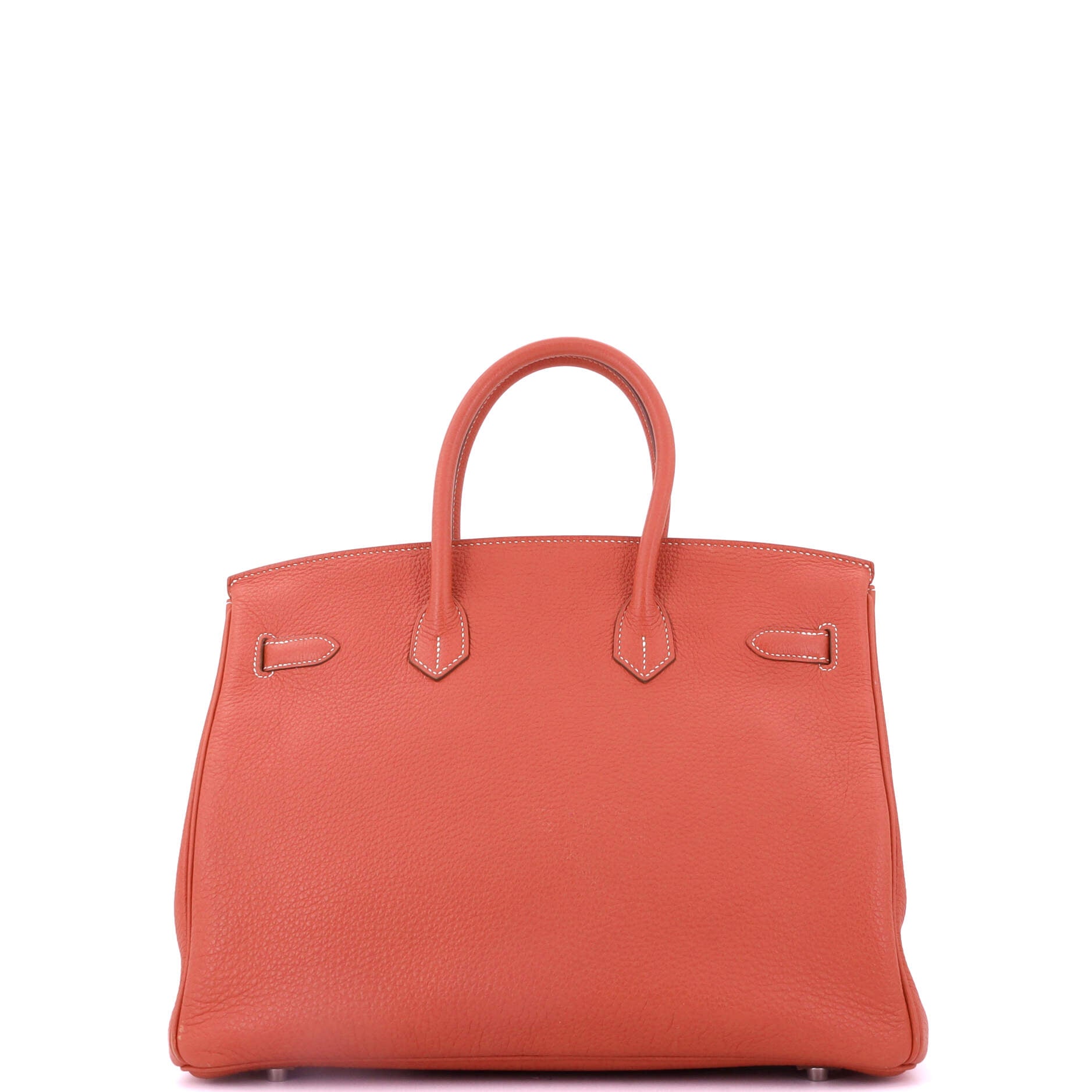 Birkin Handbag Sanguine Clemence with Palladium Hardware 35