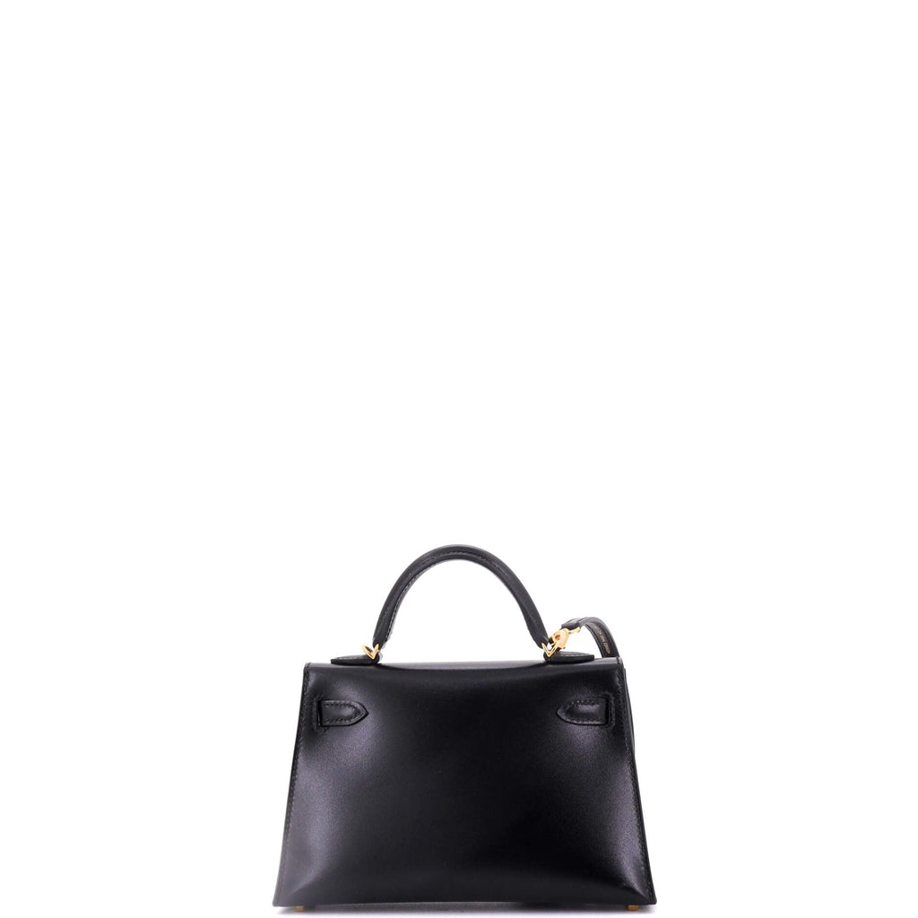 Kelly Mini II Bag Noir Tadelakt with Gold Hardware 20