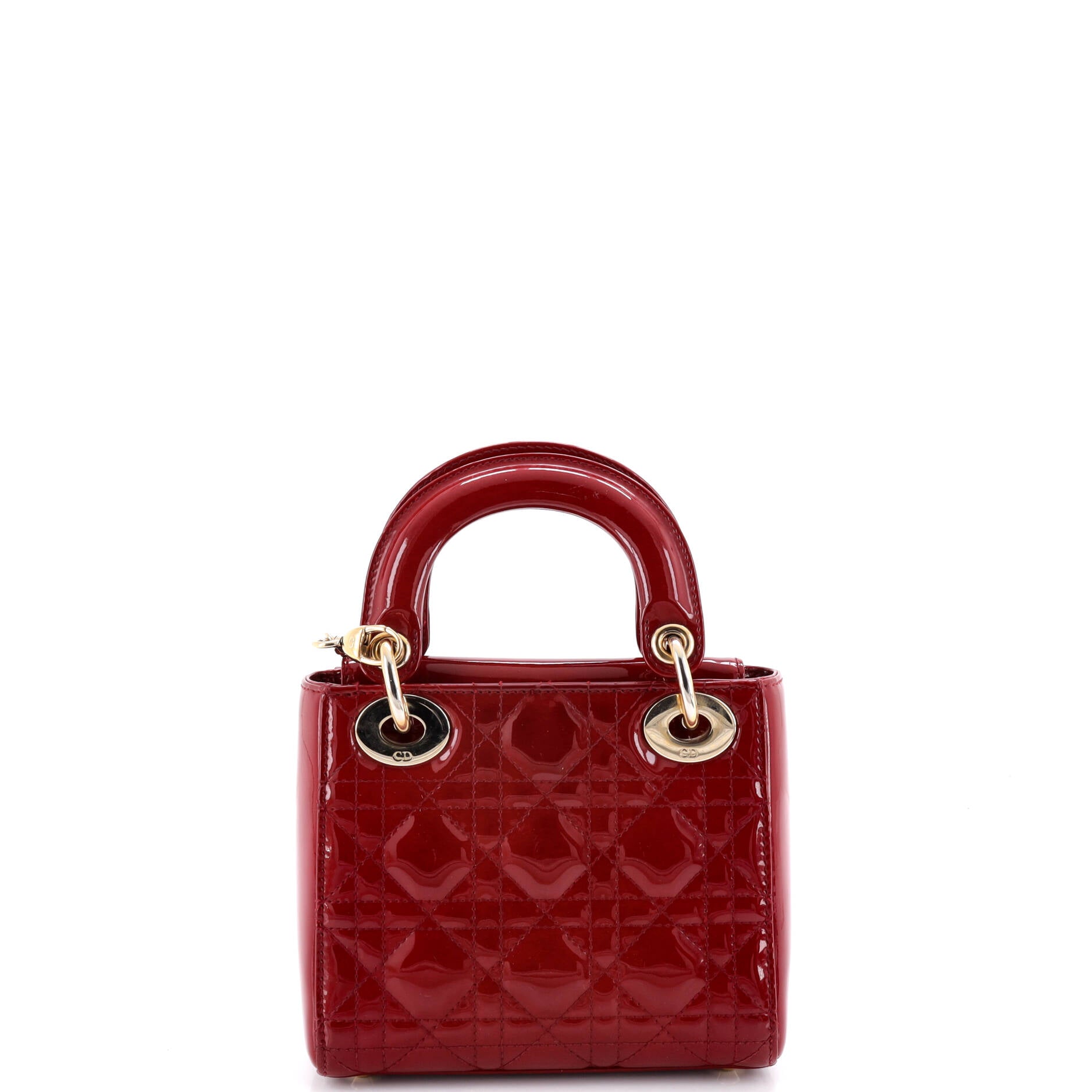 Lady Dior Chain Bag Cannage Quilt Patent Mini