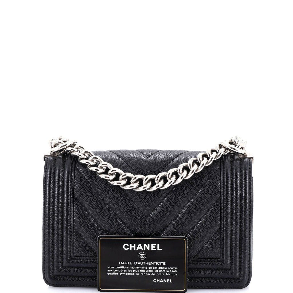 Boy Flap Bag Chevron Caviar Small