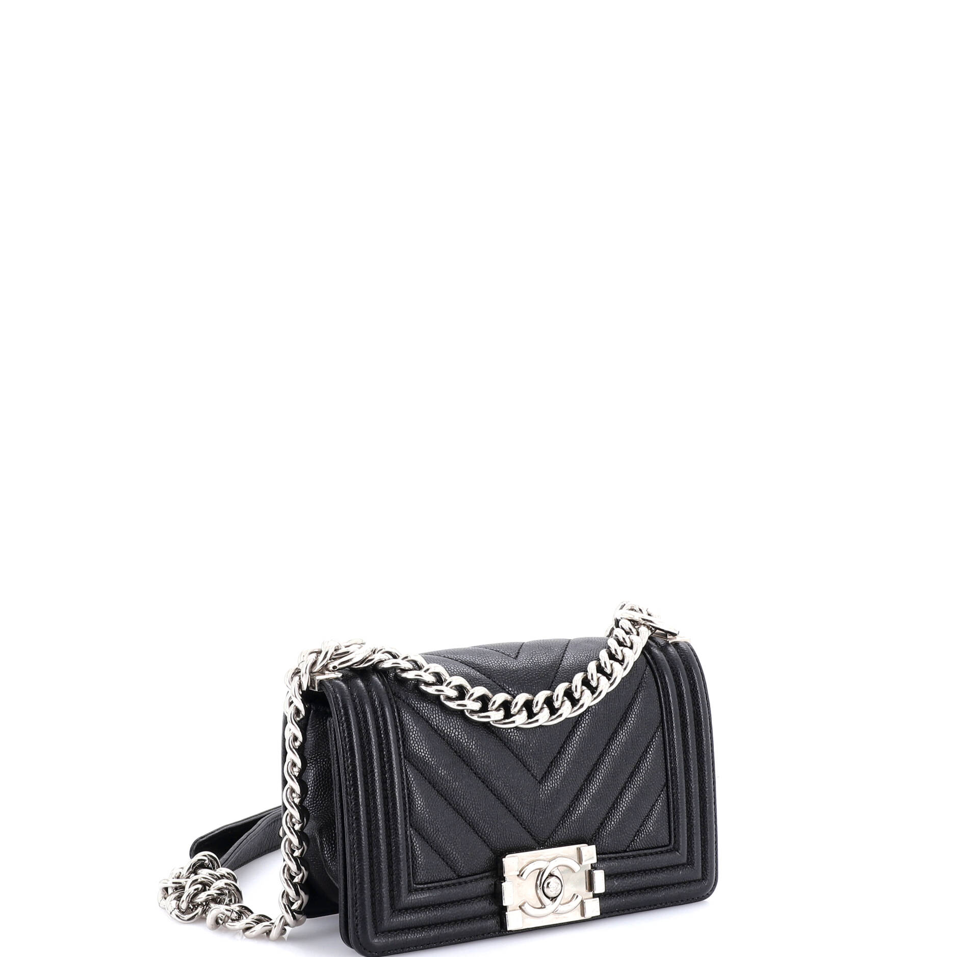 Boy Flap Bag Chevron Caviar Small