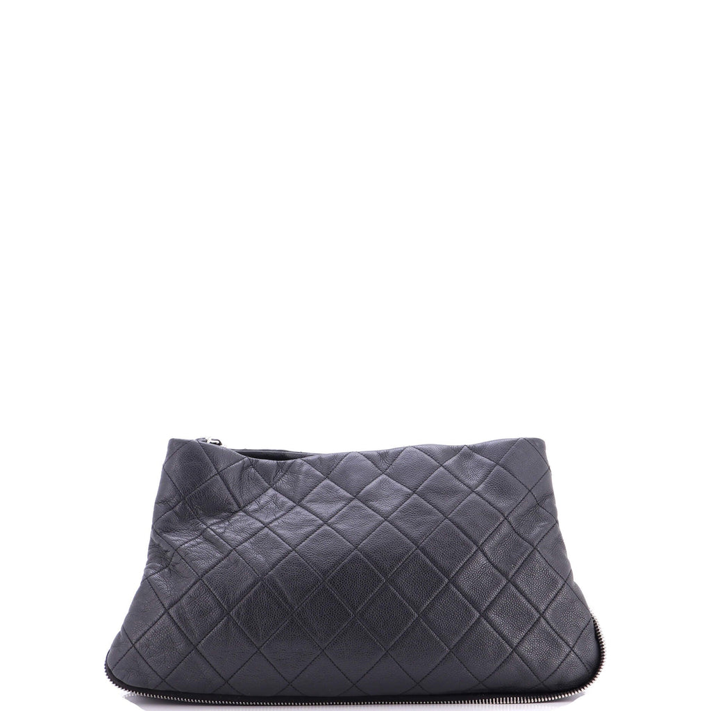 Timeless CC Expandable Tote Quilted Caviar Medium