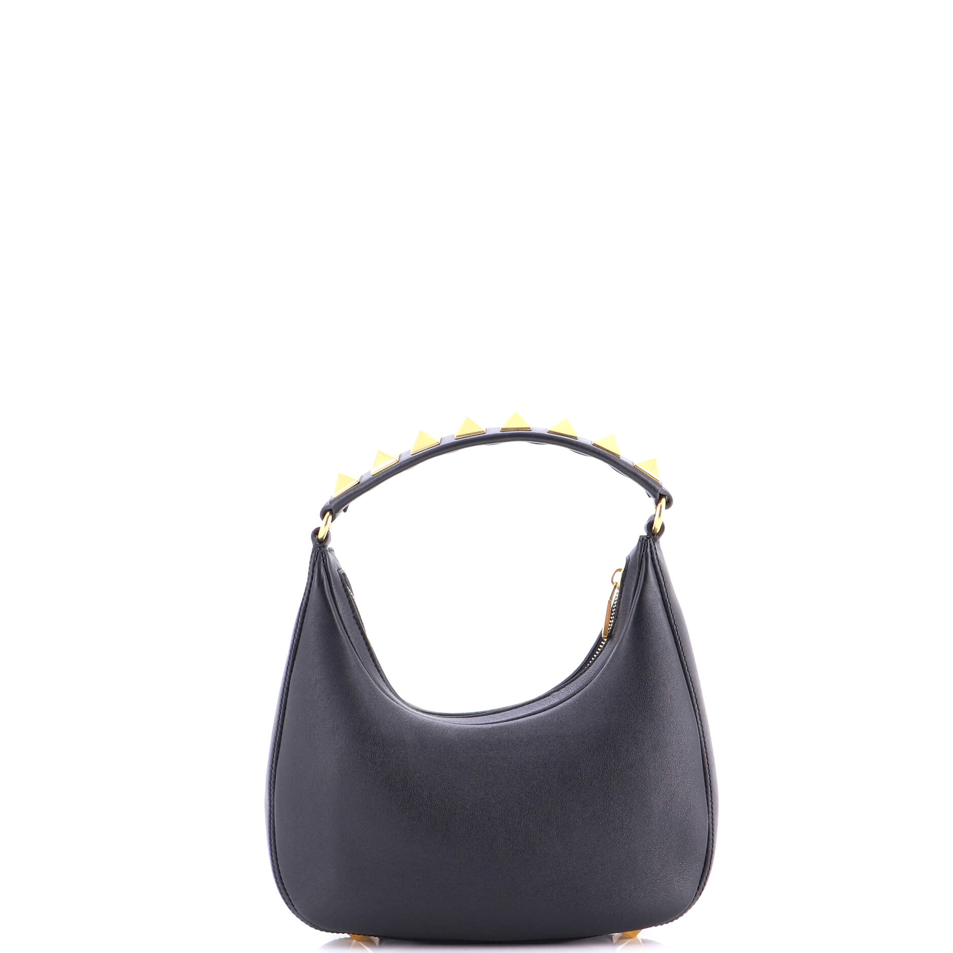 Stud Sign Zip Hobo Leather