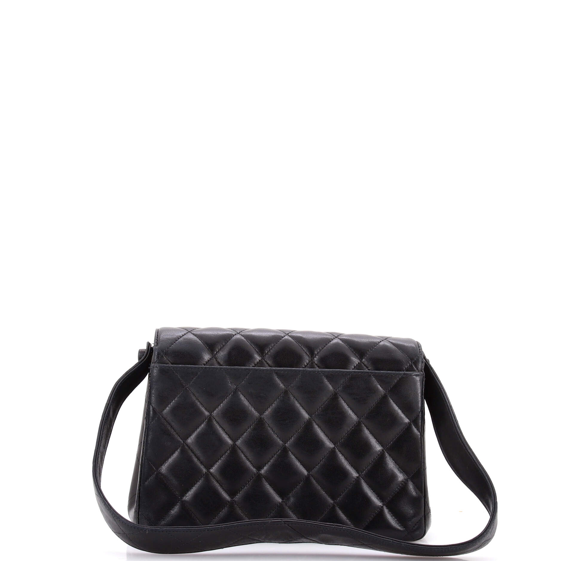 Vintage CC Flap Shoulder Bag Quilted Lambskin Small