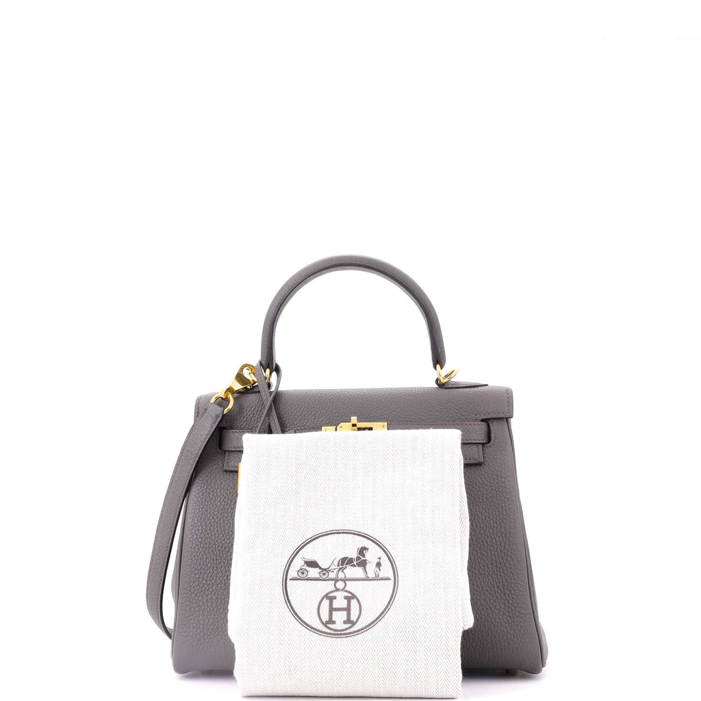Kelly Handbag Grey Togo with Gold Hardware 25