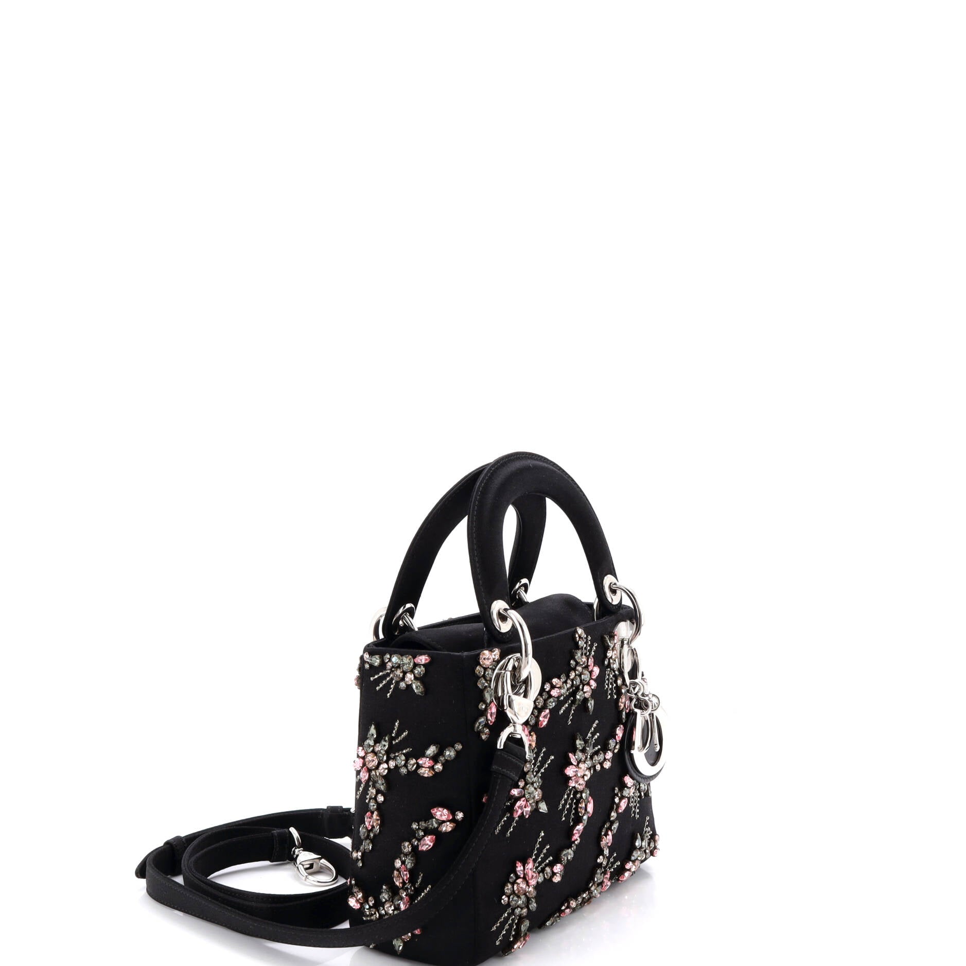 Lady Dior Bag Embellished Satin Mini