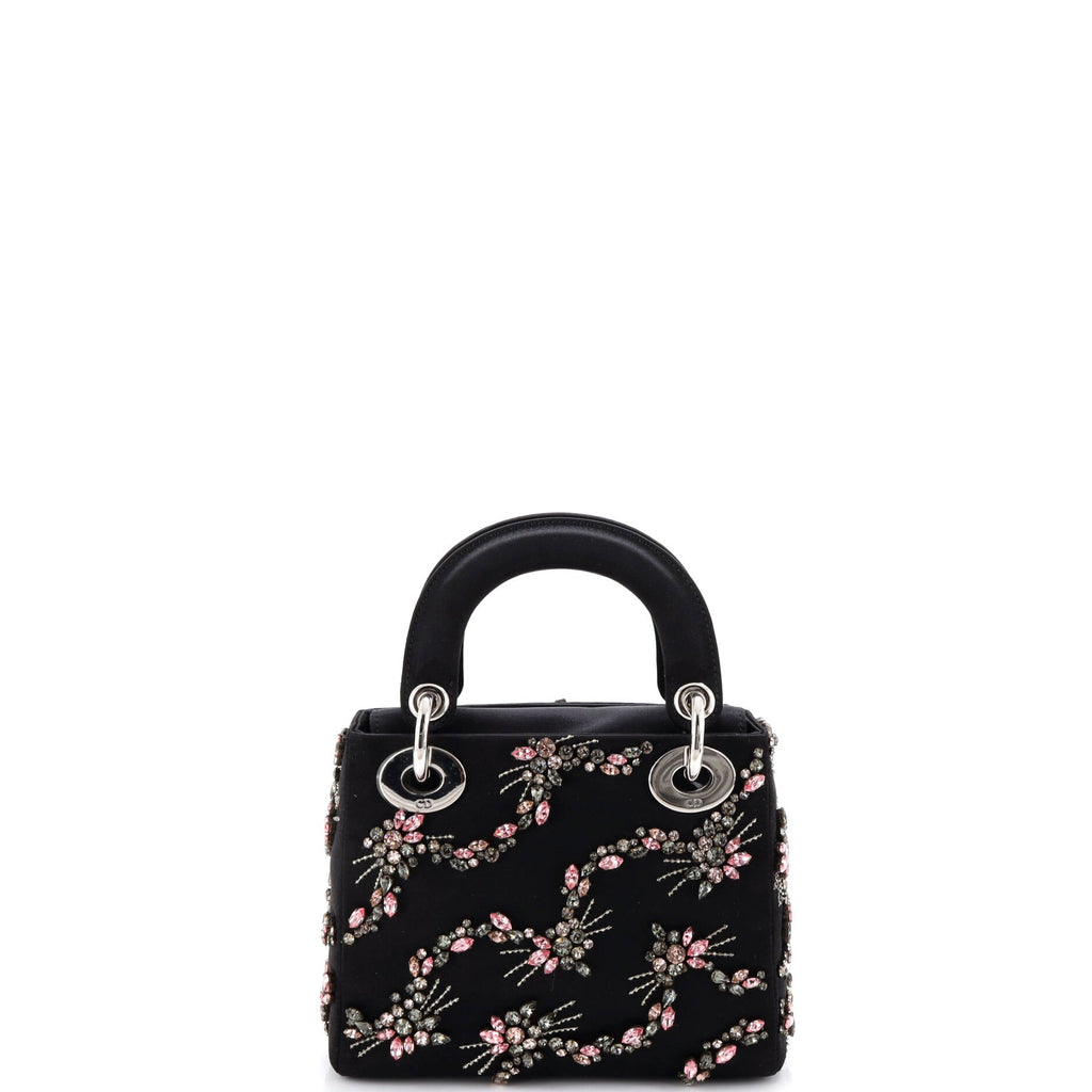 Lady Dior Bag Embellished Satin Mini