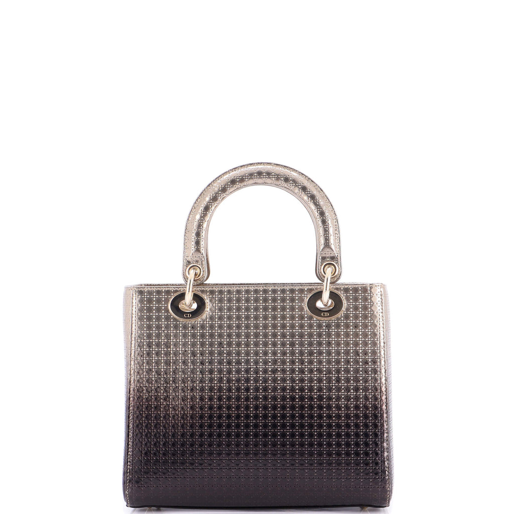 Lady Dior Bag Micro Cannage Ombre Metallic Calfskin Medium