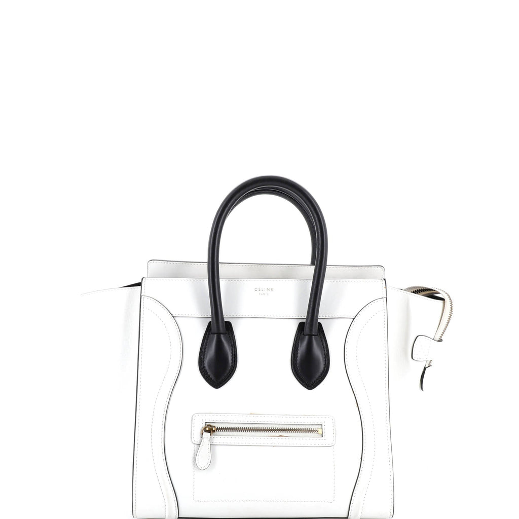 Bicolor Luggage Bag Leather Mini