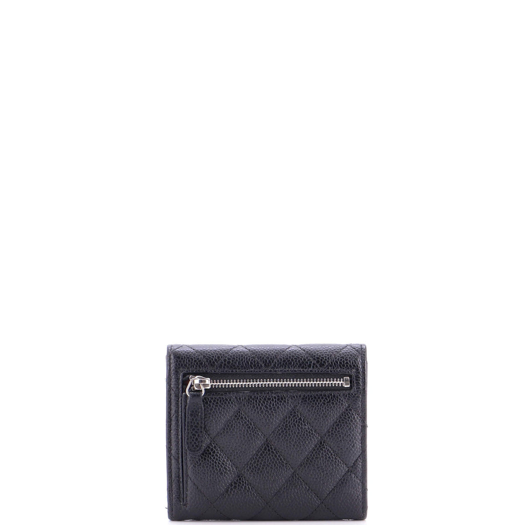 CC Compact Classic Flap Wallet Quilted Caviar