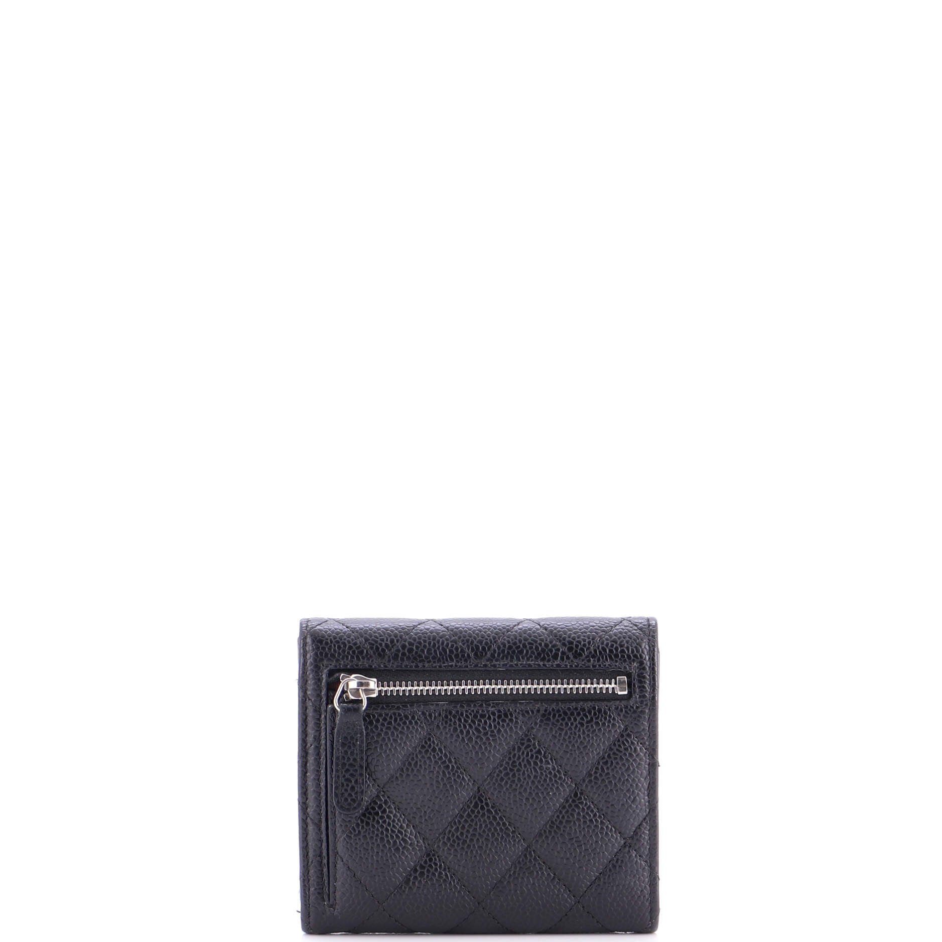 CC Compact Classic Flap Wallet Quilted Caviar