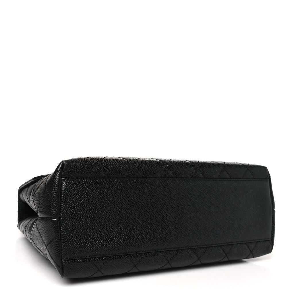 Caviar Quilted Jumbo Kelly Flap Black