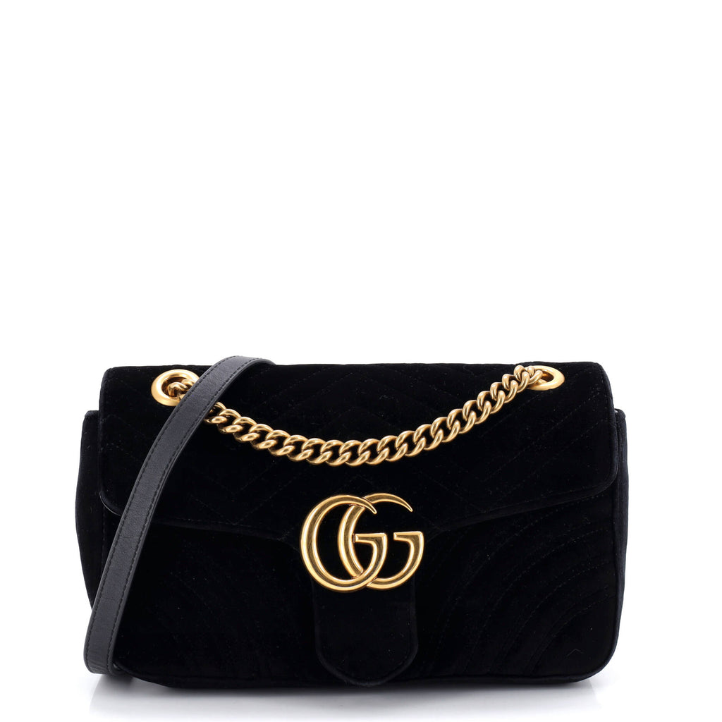 GG Marmont Flap Bag Matelasse Velvet Small