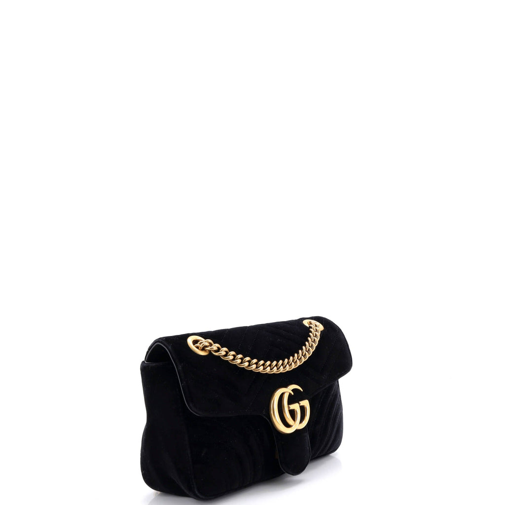 GG Marmont Flap Bag Matelasse Velvet Small