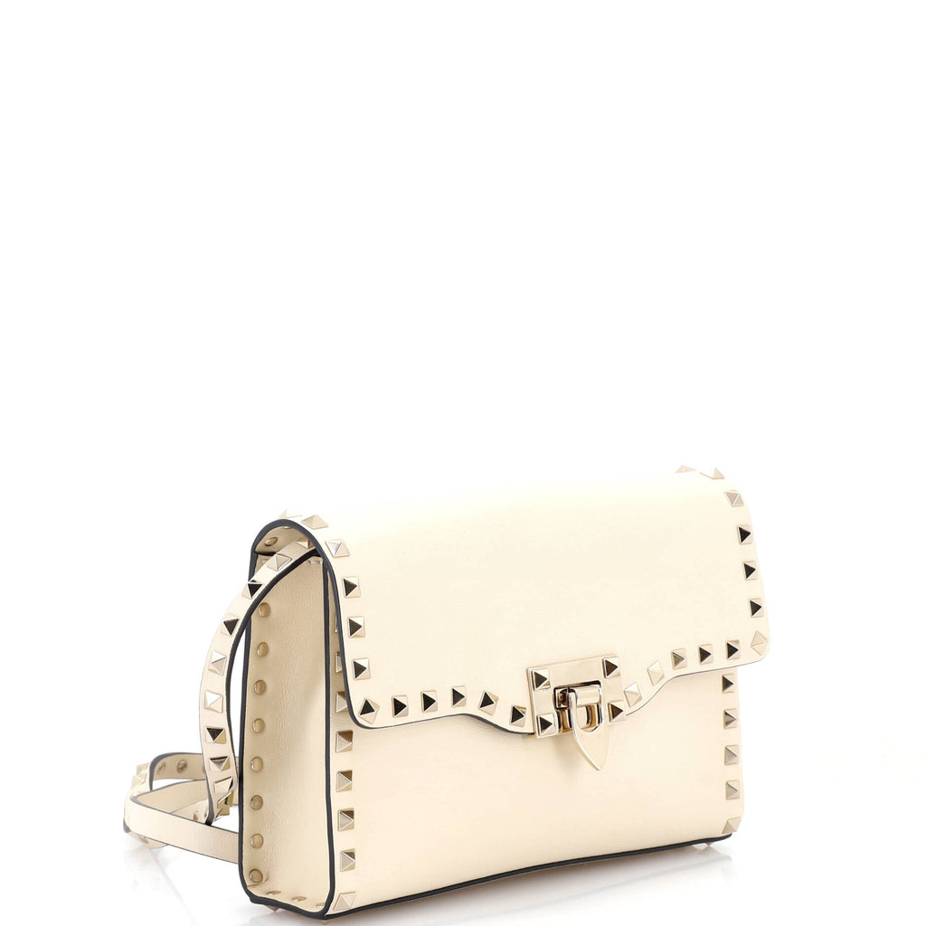 Rockstud Flip Lock Flap Bag Leather Medium
