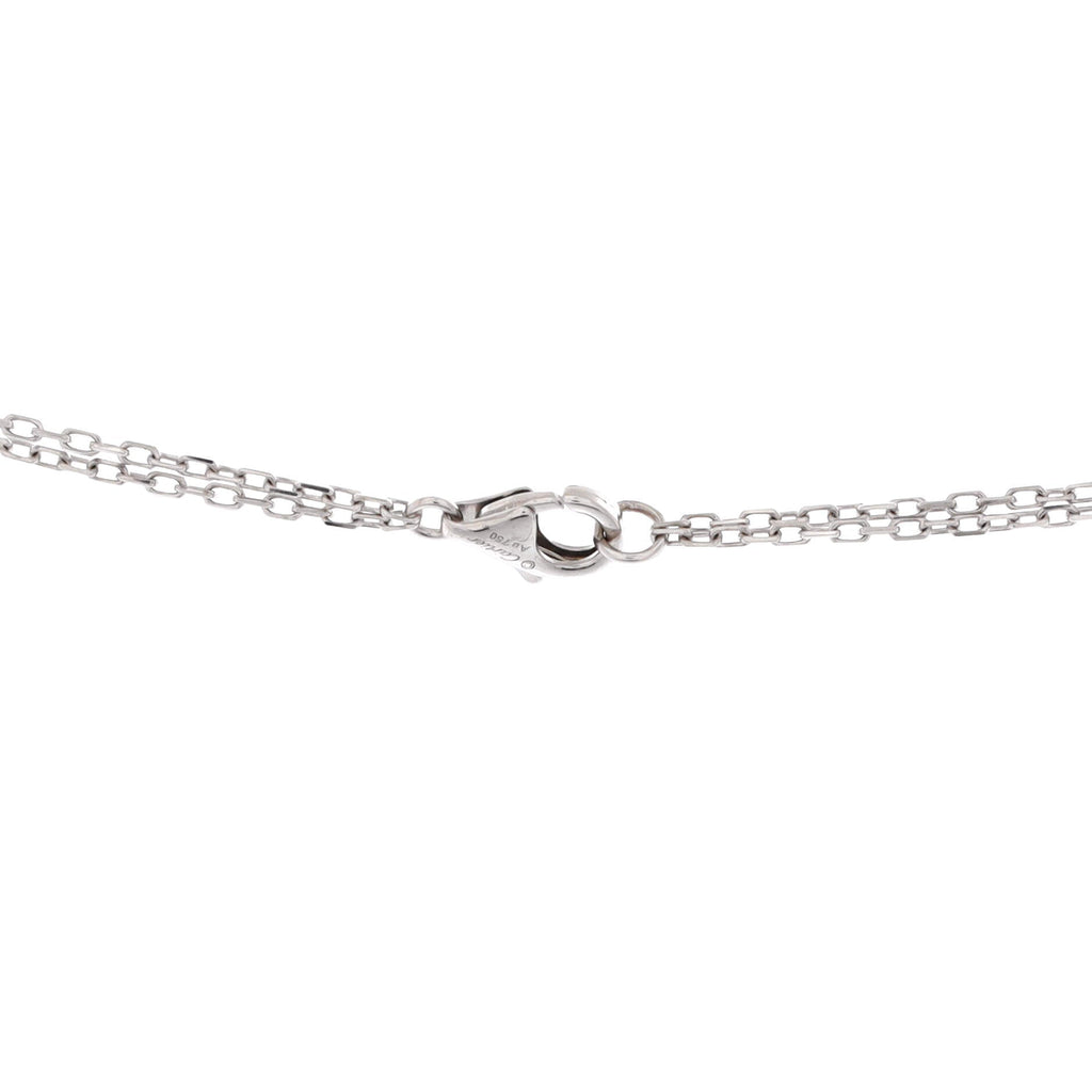2 Diamonds Love Pendant Necklace 18K White Gold with Diamonds