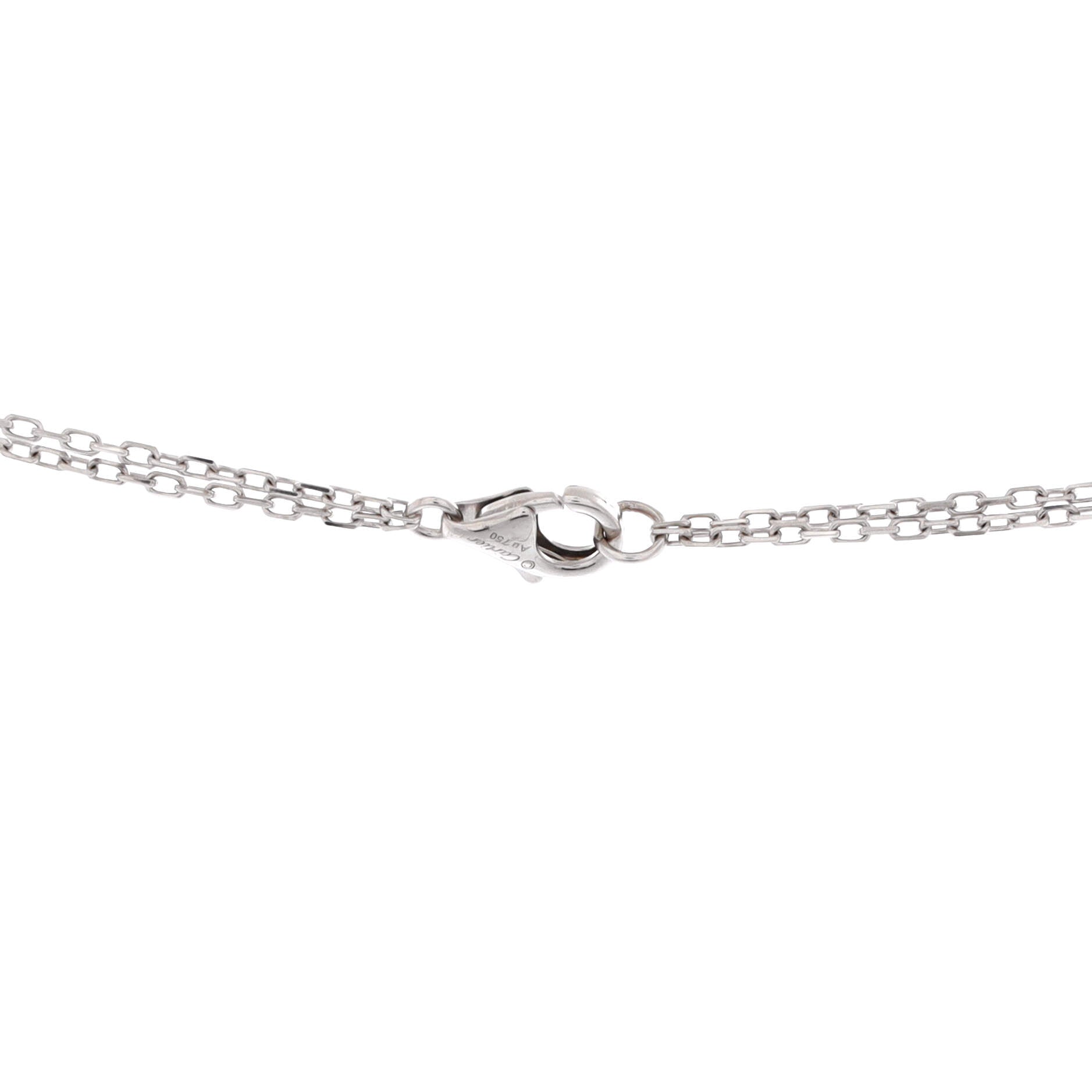 2 Diamonds Love Pendant Necklace 18K White Gold with Diamonds