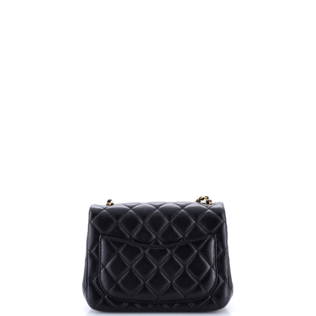 Pearl Crush Square Flap Bag Quilted Lambskin Mini