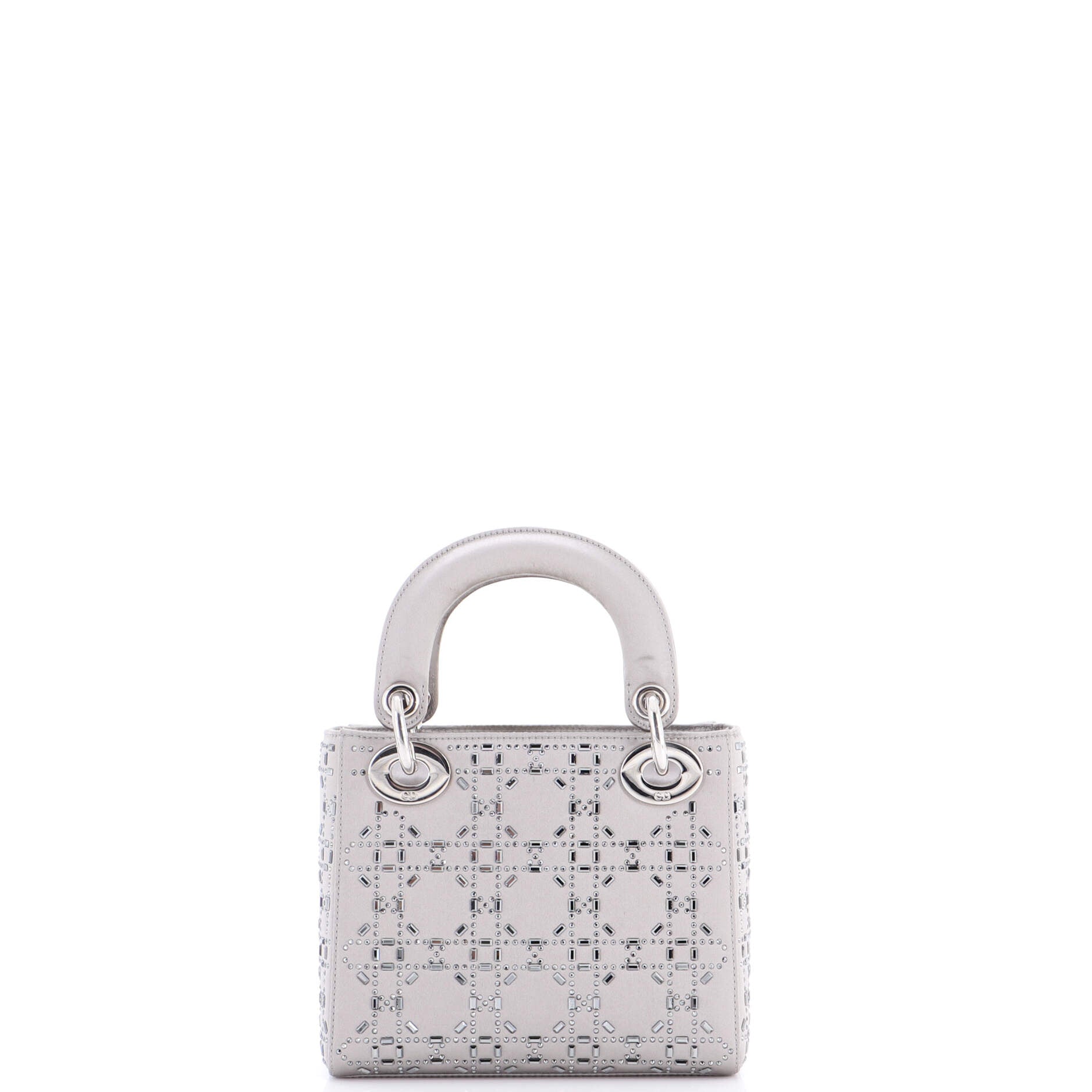 Lady Dior Bag Crystal Embellished Cannage Quilt Satin Mini