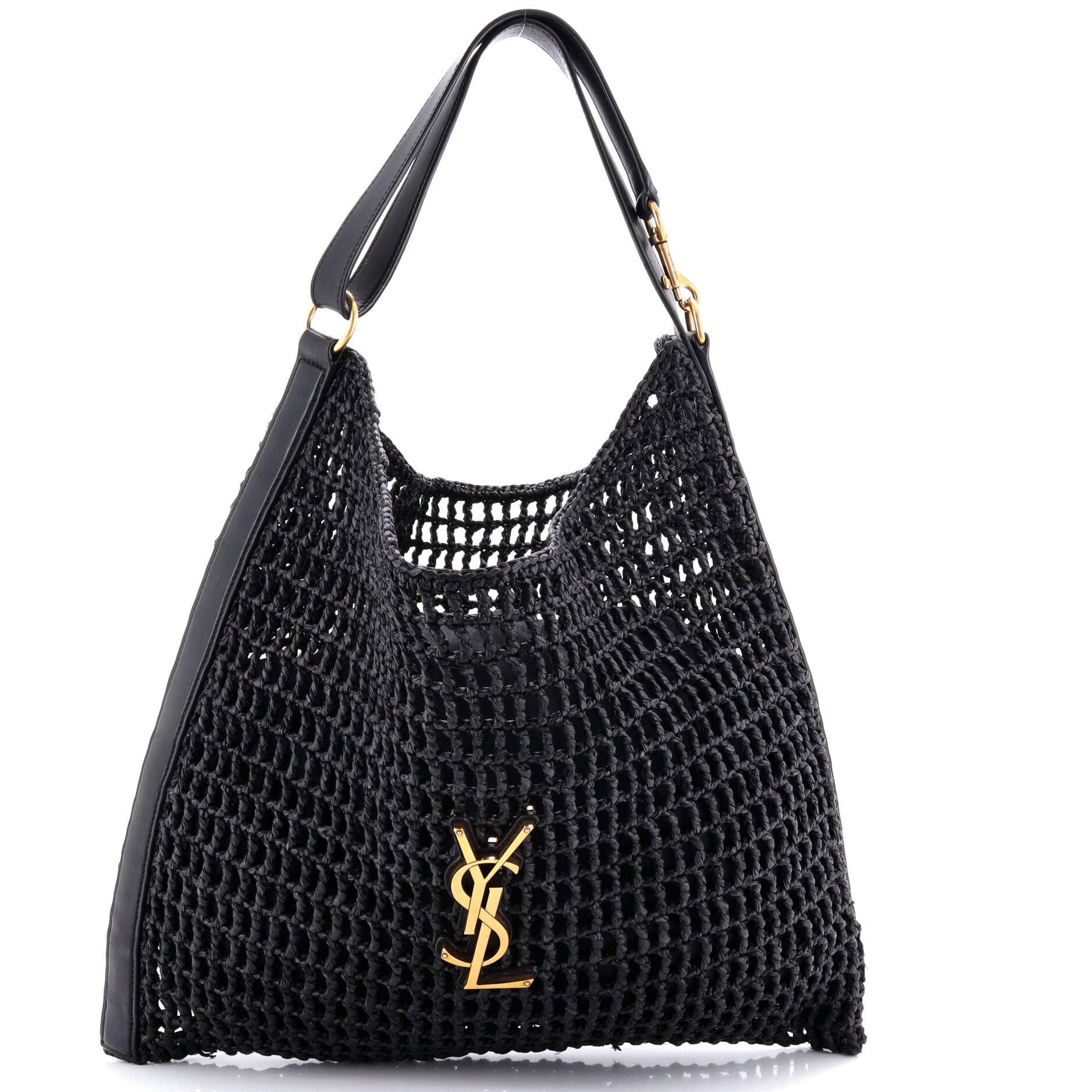Oxalis Shoulder Bag Raffia Crochet with Leather