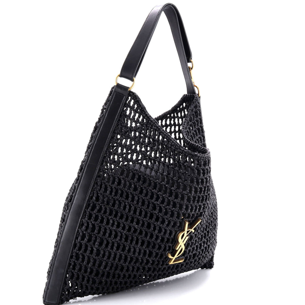 Oxalis Shoulder Bag Raffia Crochet with Leather