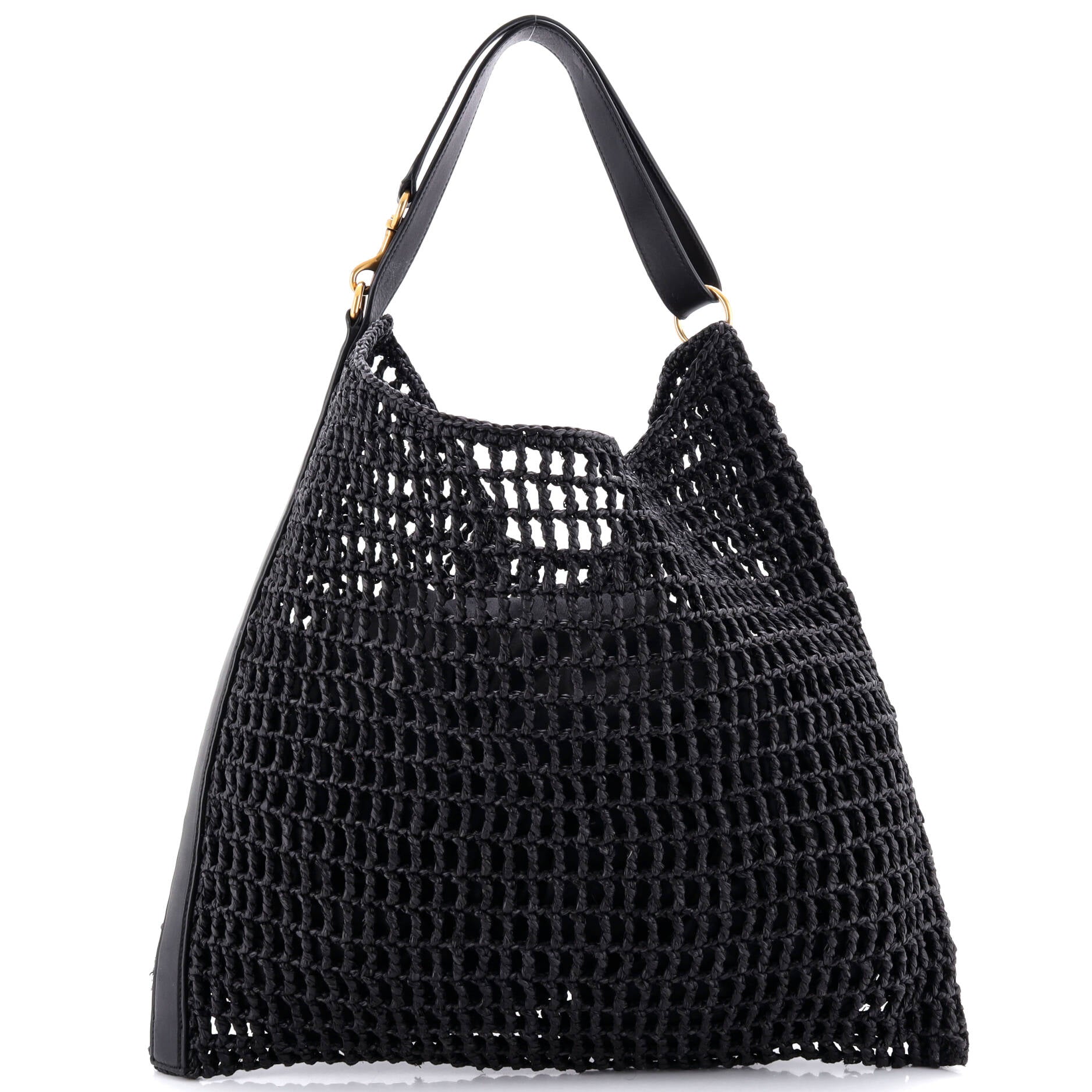 Oxalis Shoulder Bag Raffia Crochet with Leather