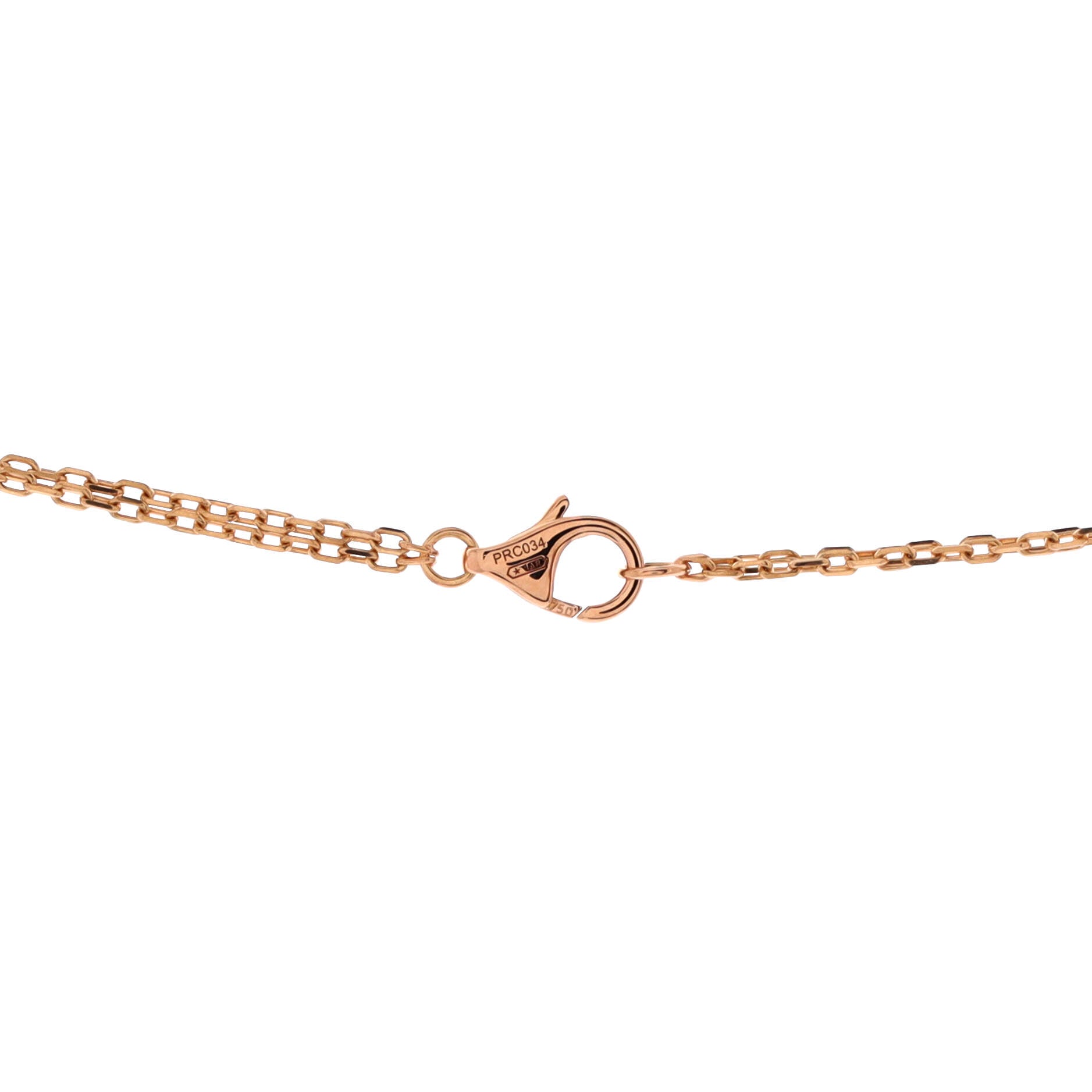 2 Diamonds Love Pendant Necklace 18K Rose Gold and Diamonds