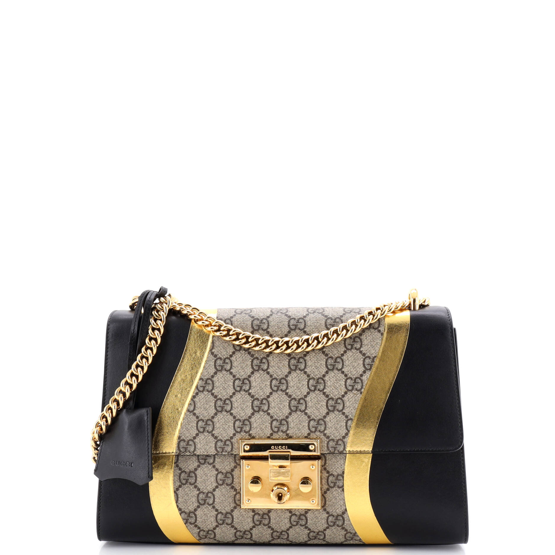 Padlock Shoulder Bag GG Coated Canvas and Leather Medium