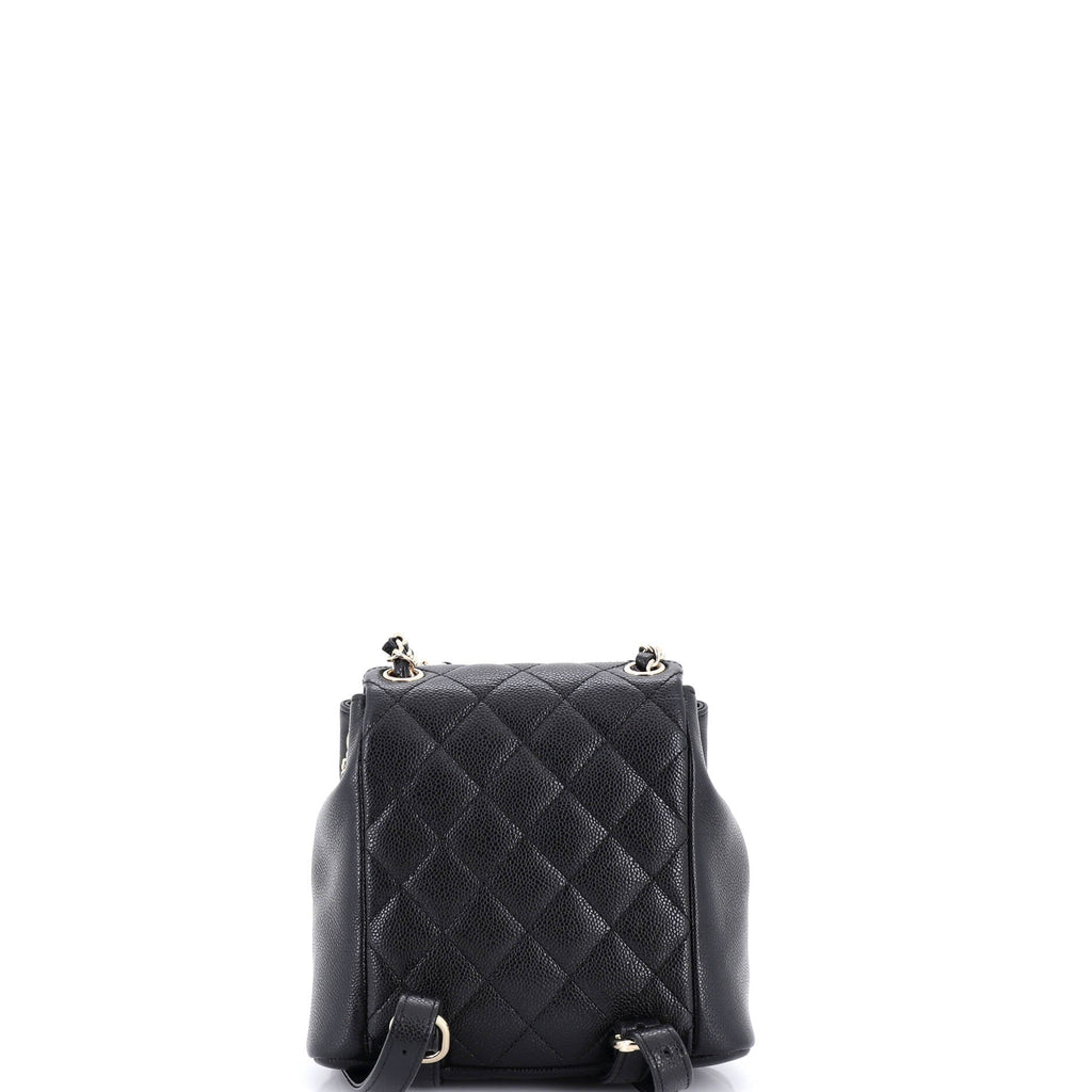 Duma Pockets Drawstring Backpack Quilted Caviar Mini