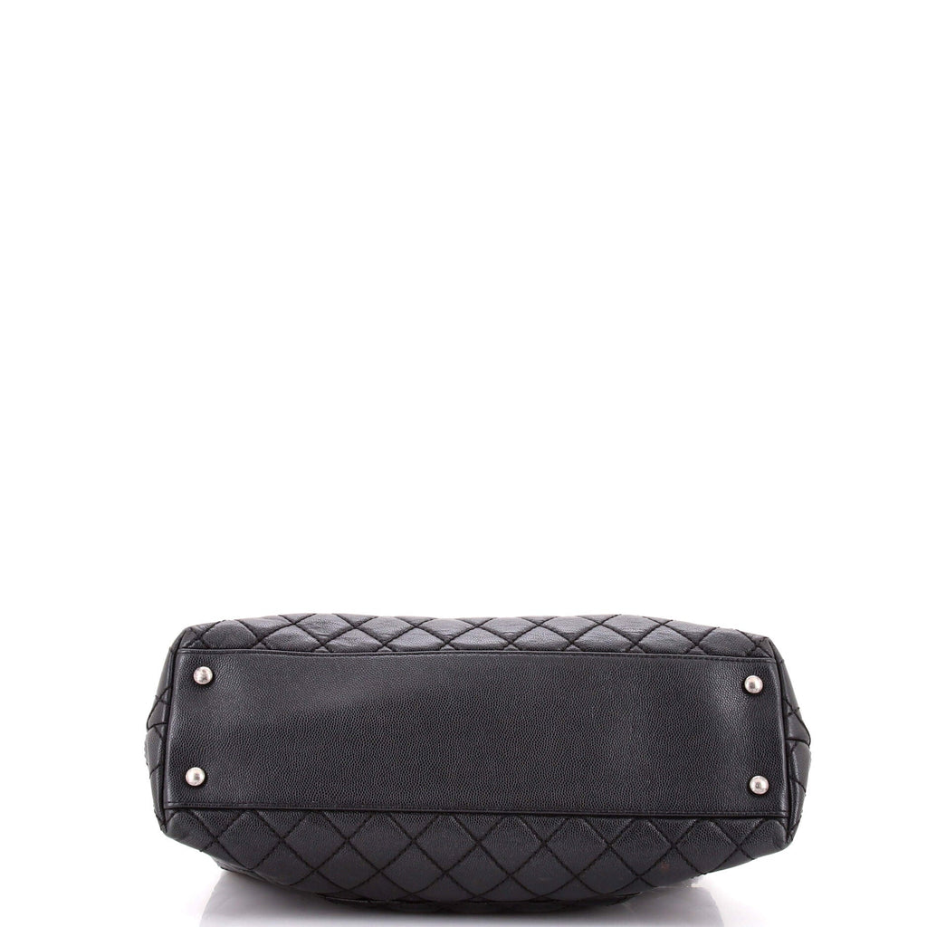 Coco Top Handle Bag Quilted Caviar Medium