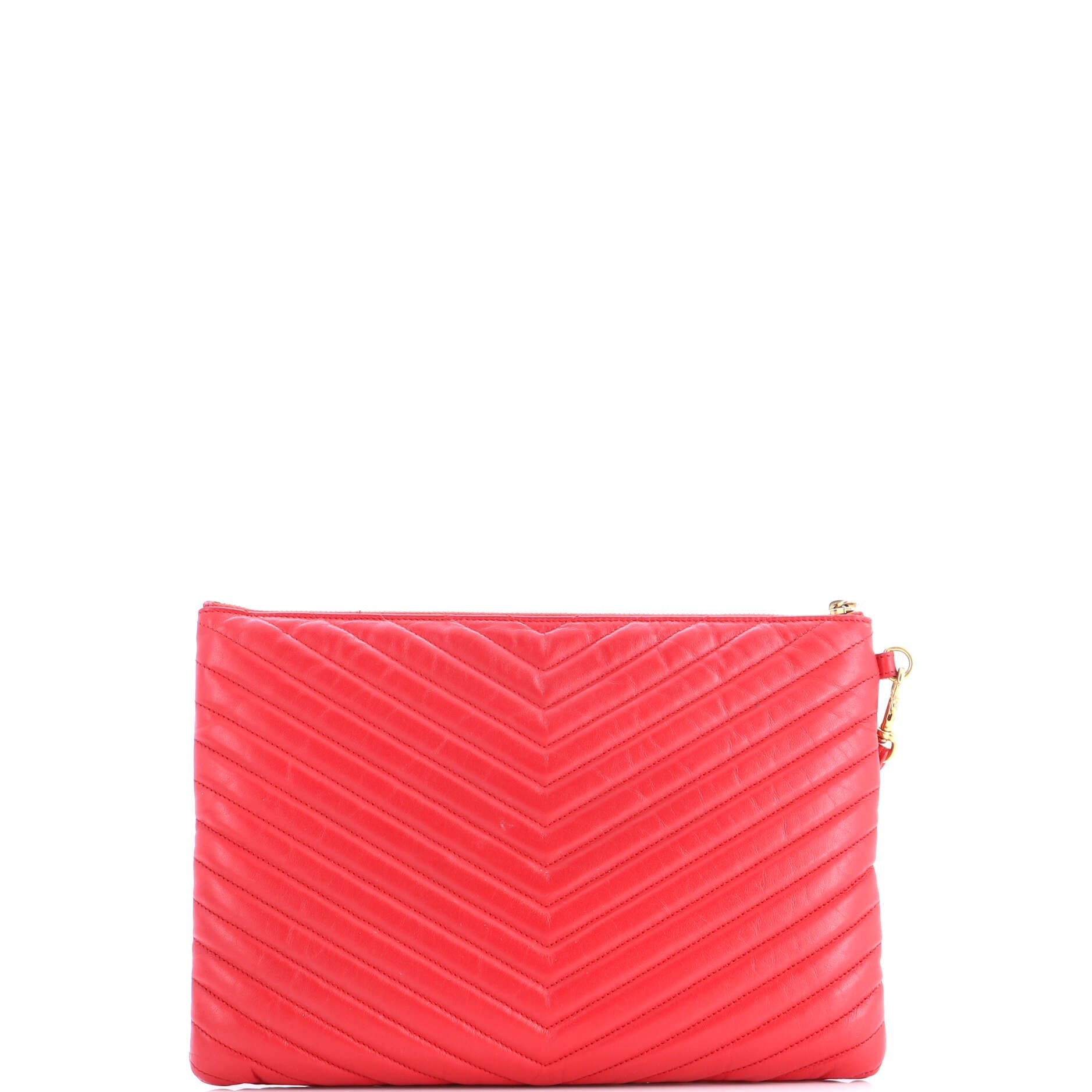 Classic Monogram Wristlet Pouch Matelasse Chevron Leather Medium