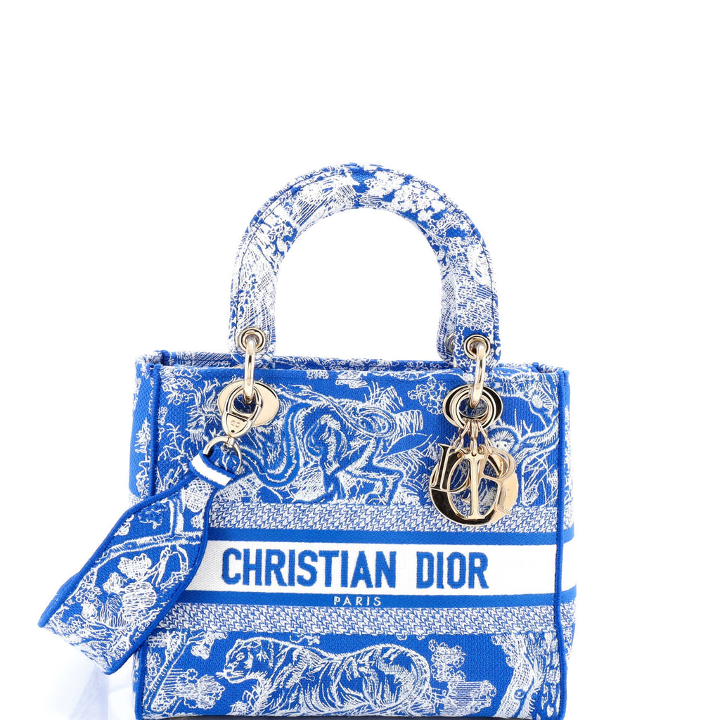 Toile de Jouy Lady D-Lite Bag Embroidered Canvas