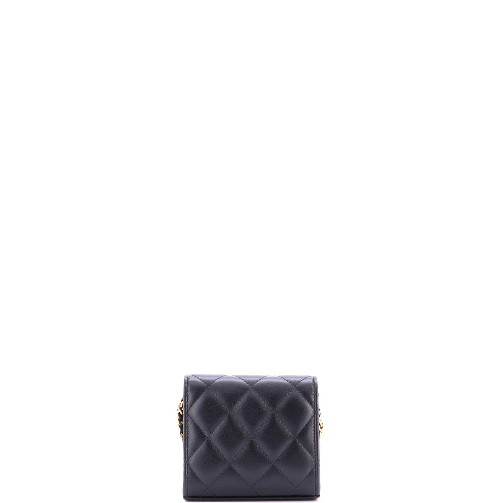 Coco Love CC Heart Clutch with Chain Quilted Lambskin Mini