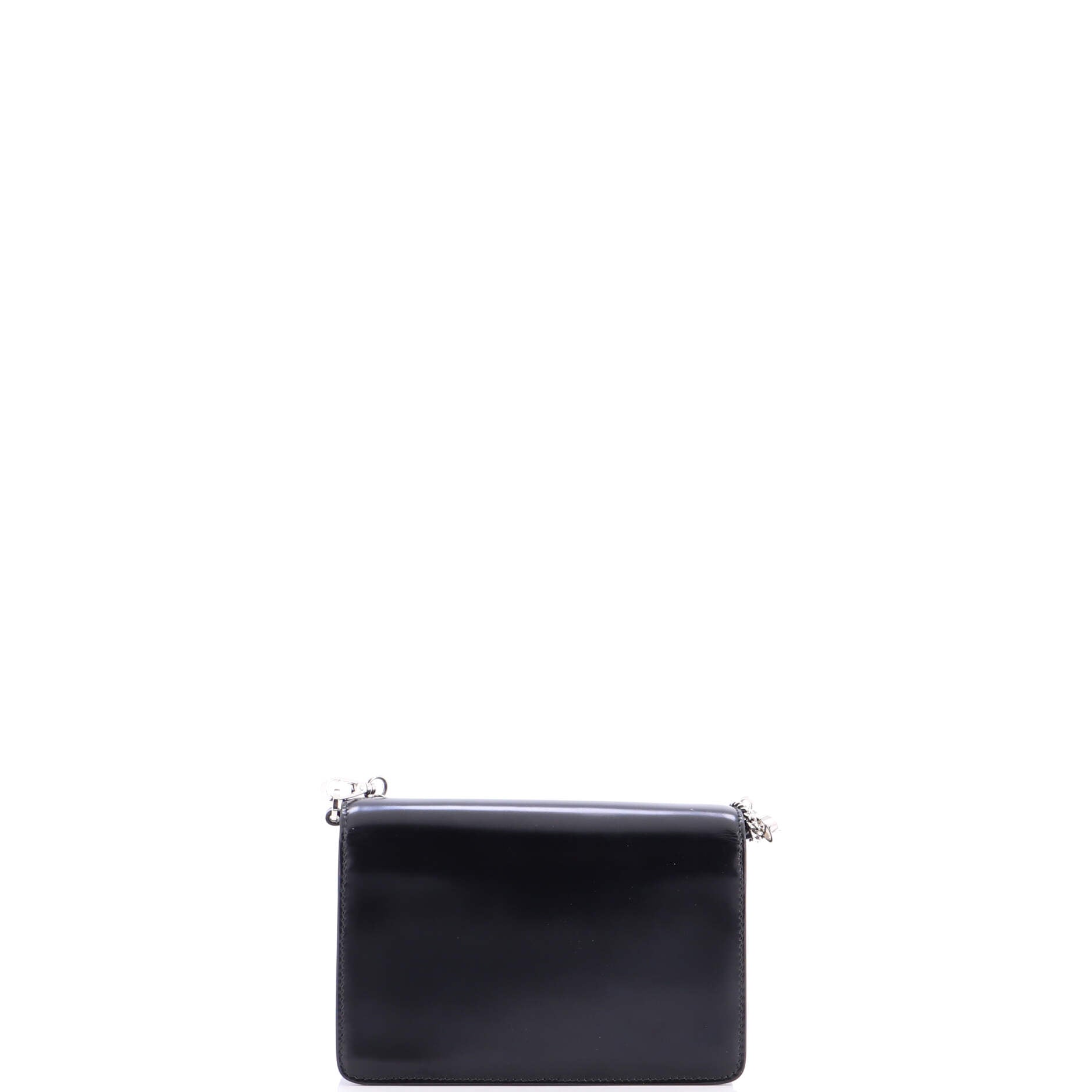 Maxi Triangle Logo Chain Flap Bag Brushed Leather Small