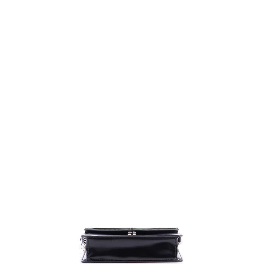 Maxi Triangle Logo Chain Flap Bag Brushed Leather Small