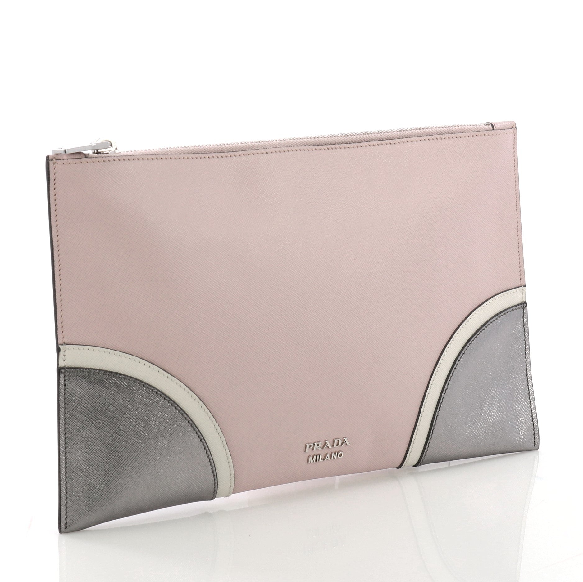 Hand Strap Clutch Saffiano Leather Medium