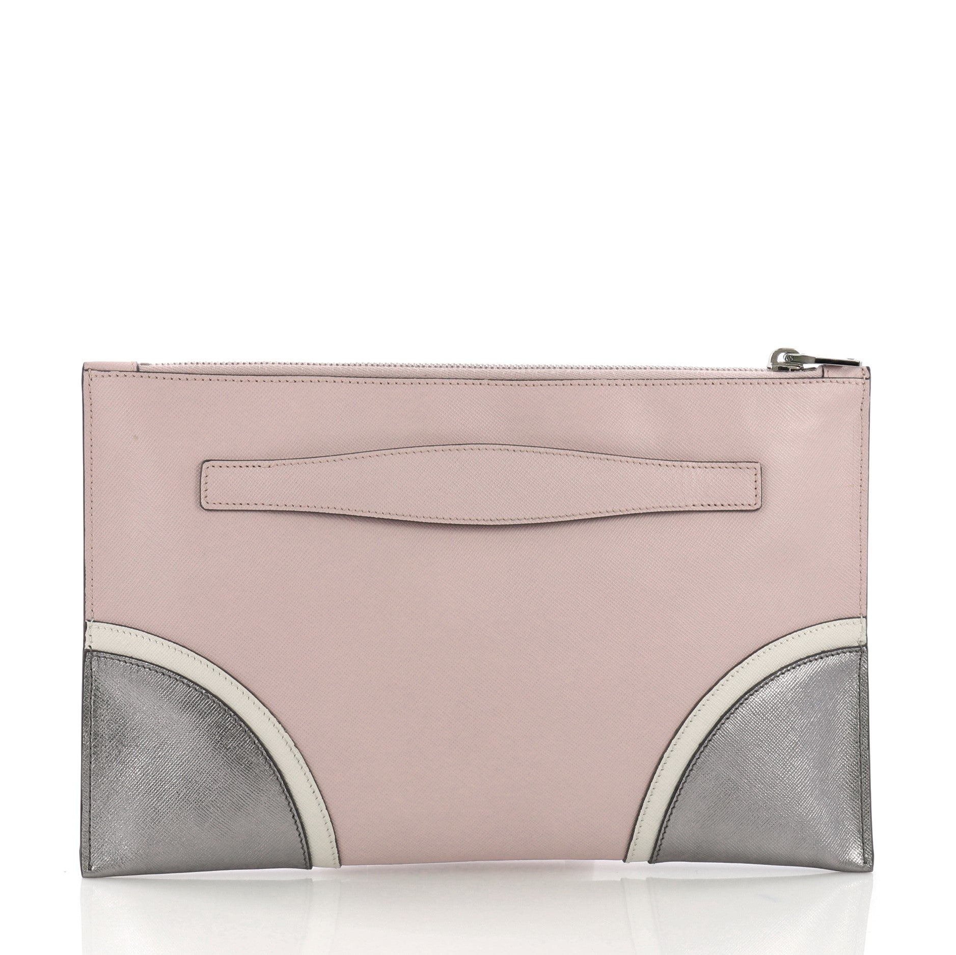 Hand Strap Clutch Saffiano Leather Medium