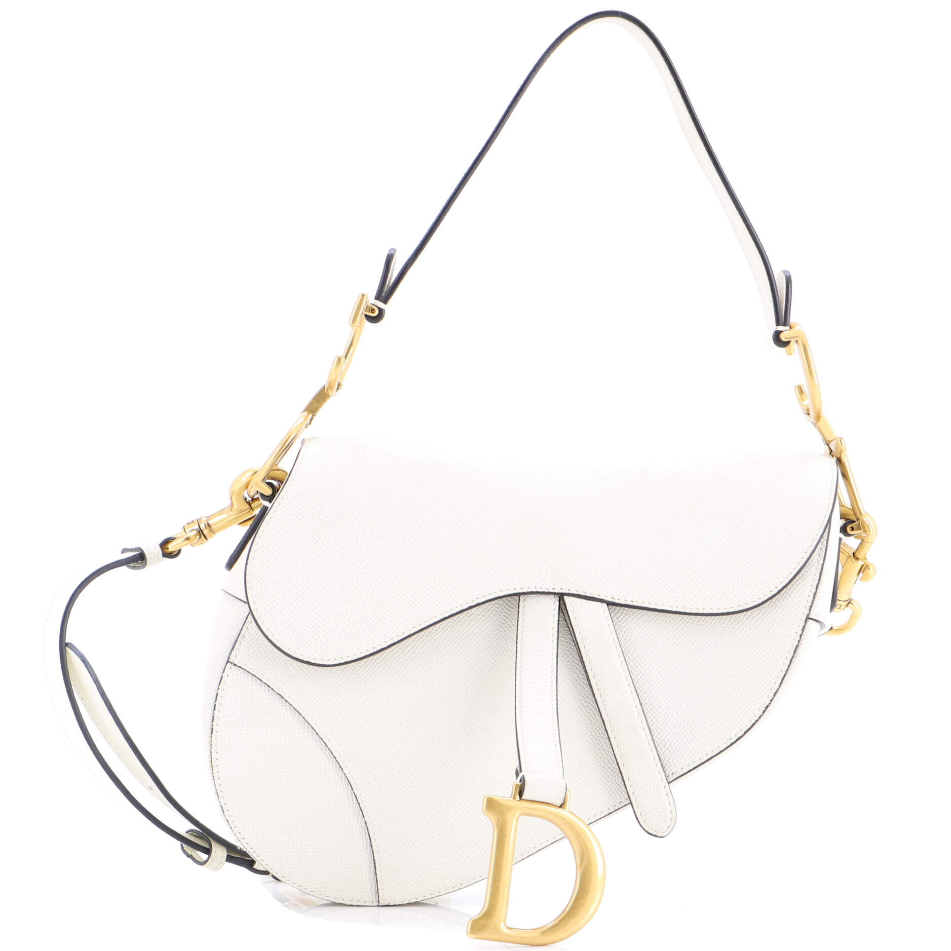 Saddle Handbag with Strap Leather Medium