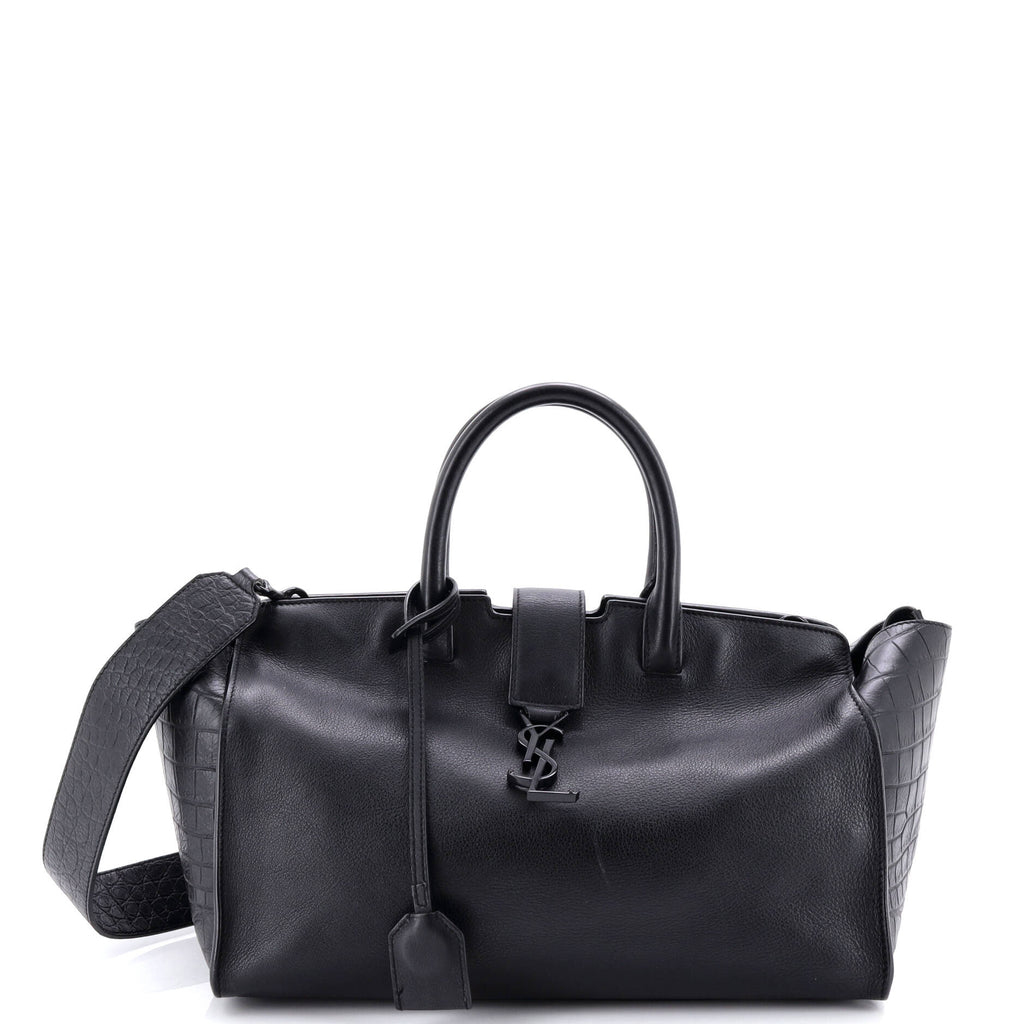 Monogram Cabas Downtown Leather with Crocodile Embossed Leather Small