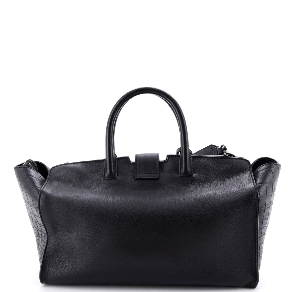 Monogram Cabas Downtown Leather with Crocodile Embossed Leather Small