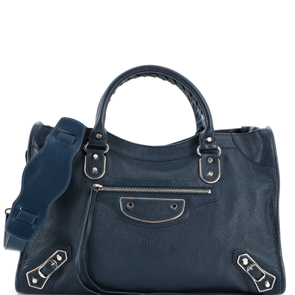 City Classic Metallic Edge Bag Leather Medium