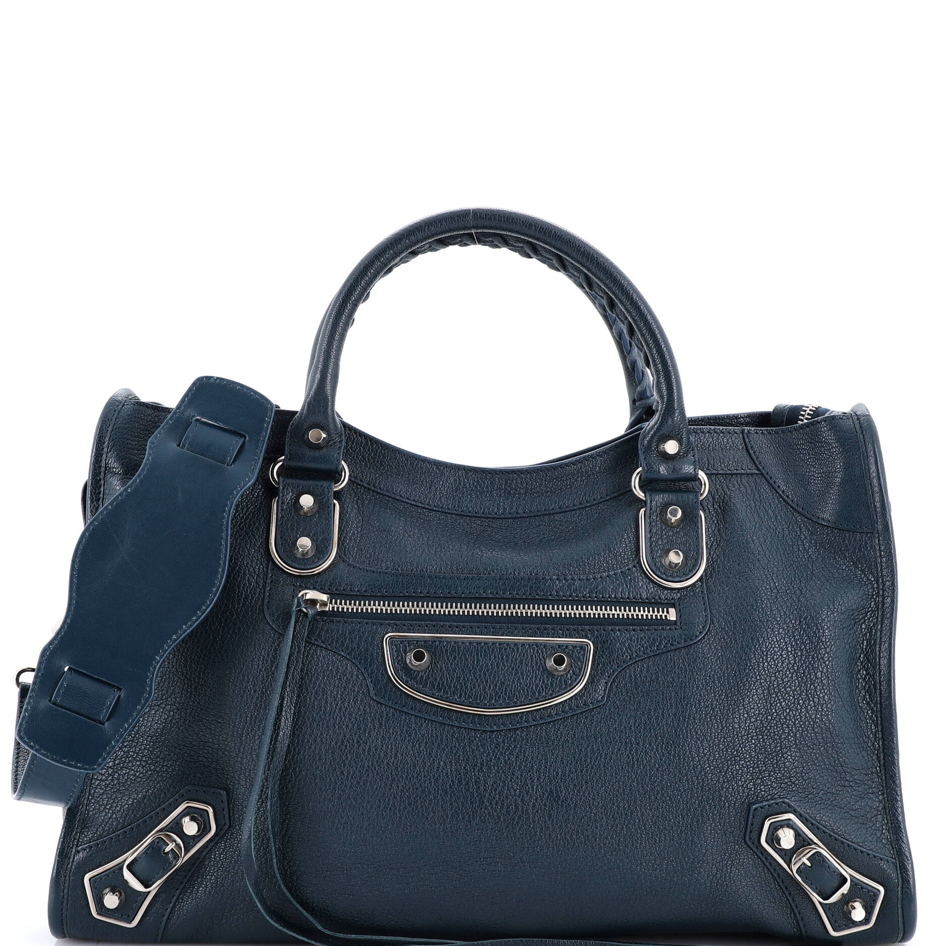City Classic Metallic Edge Bag Leather Medium