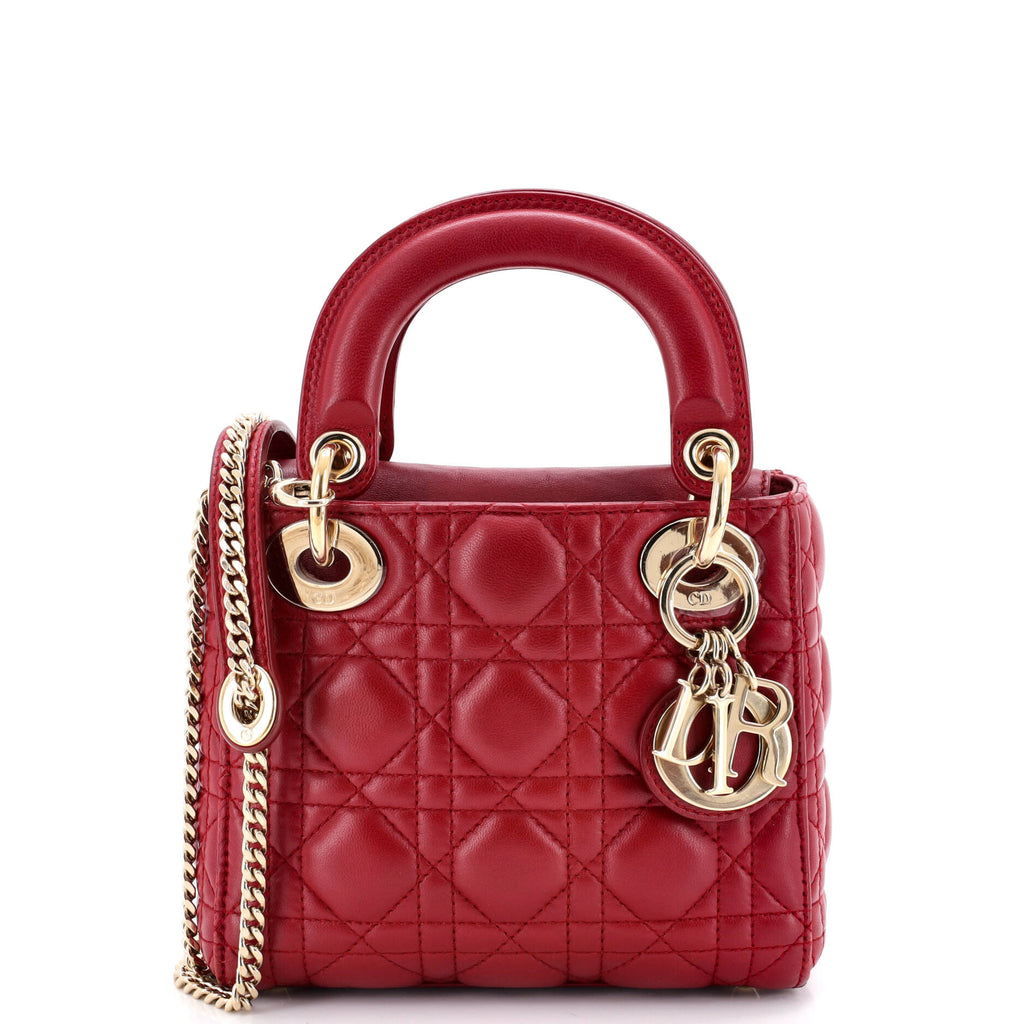 Lady Dior Chain Bag Cannage Quilt Lambskin Mini