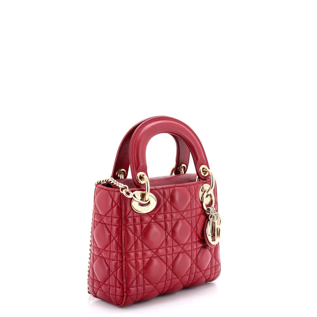 Lady Dior Chain Bag Cannage Quilt Lambskin Mini