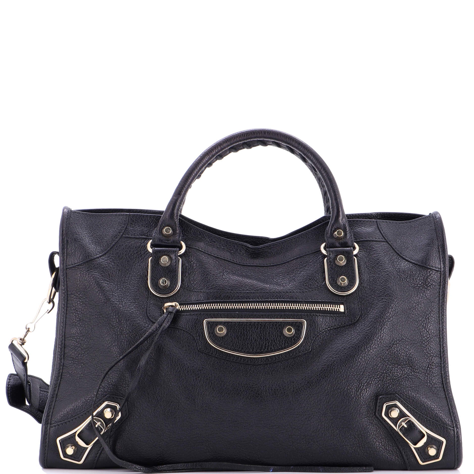 City Classic Metallic Edge Bag Leather Medium