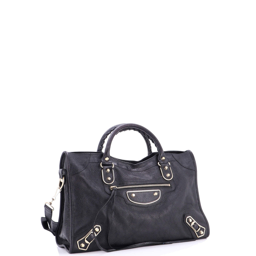 City Classic Metallic Edge Bag Leather Medium