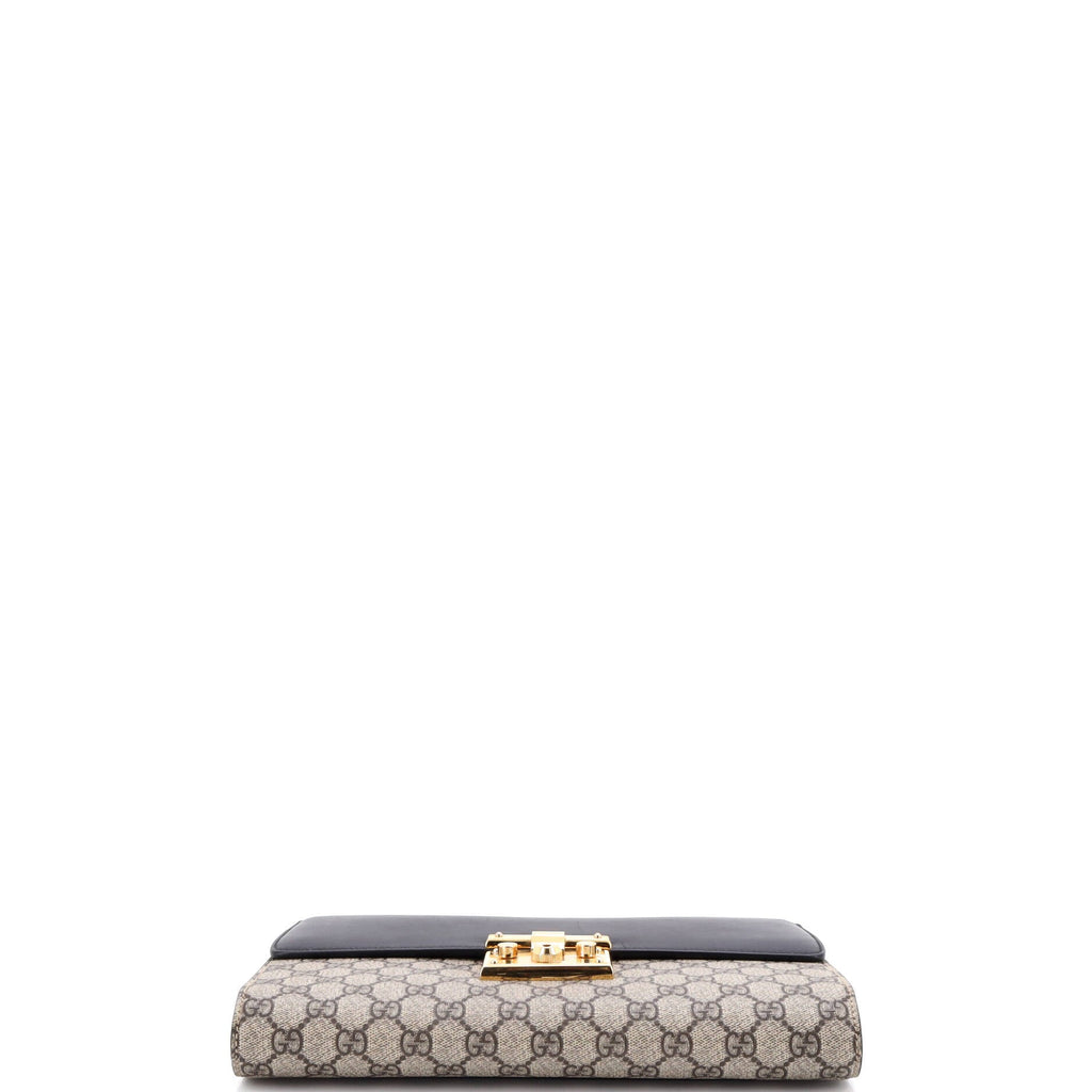 Padlock Clutch GG Canvas and Leather Large